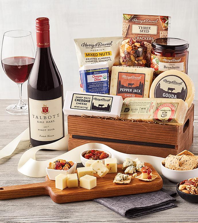 Vintner's Choice Deluxe Cheese Crate with Wine